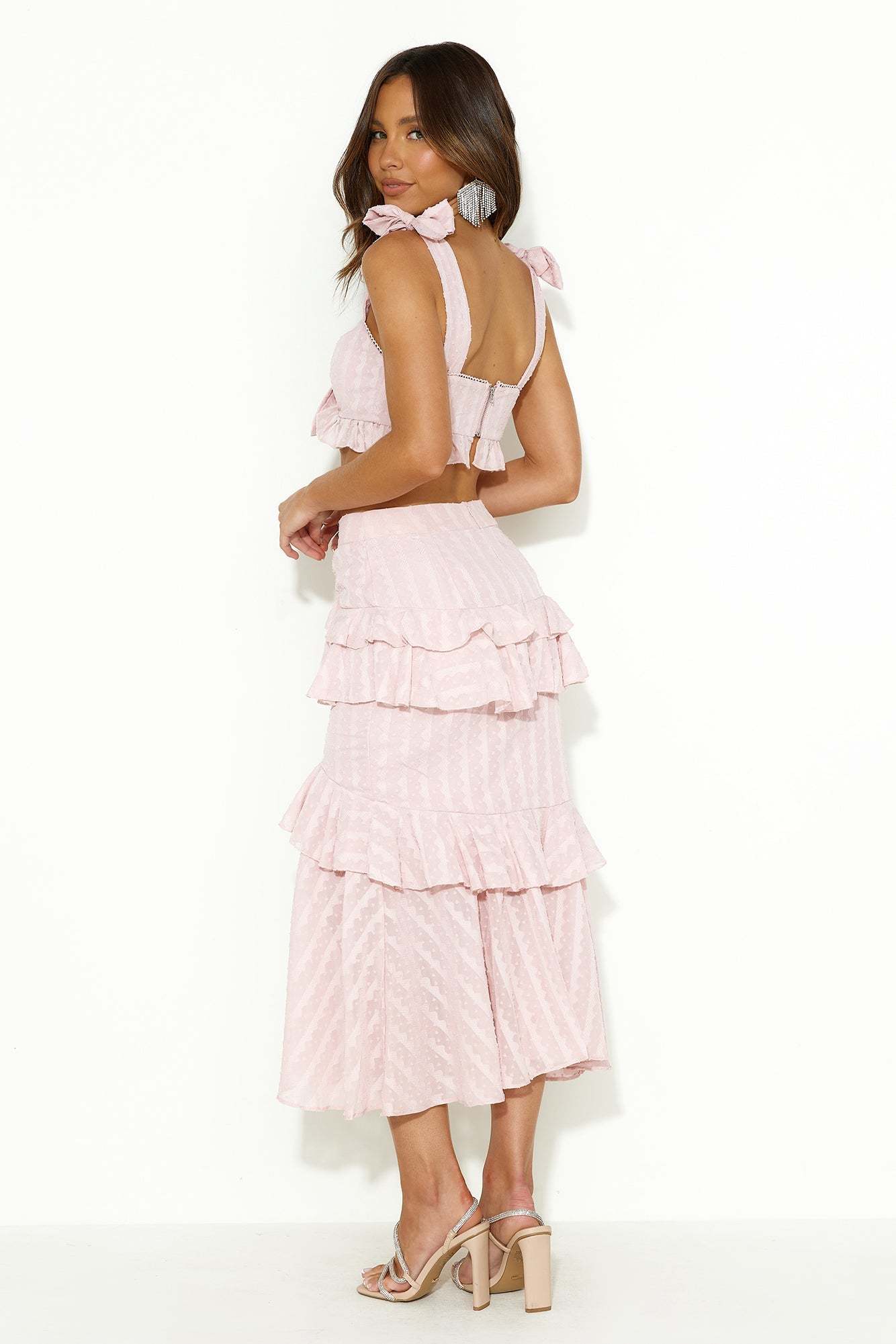 Dainty Moment Midi Skirt Pink