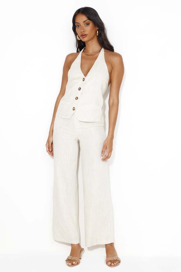 Country Retreat Linen Blend Pants Natural