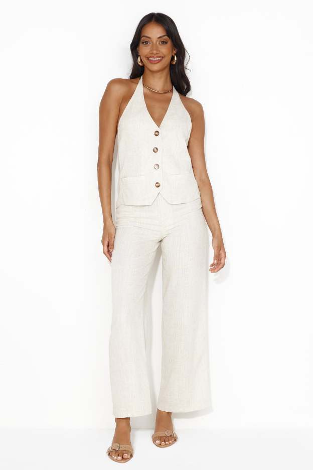 Country Retreat Linen Blend Pants Natural