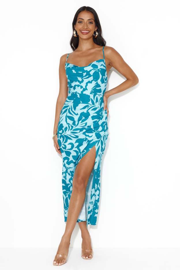 Beauty Of Music Maxi Dress Teal