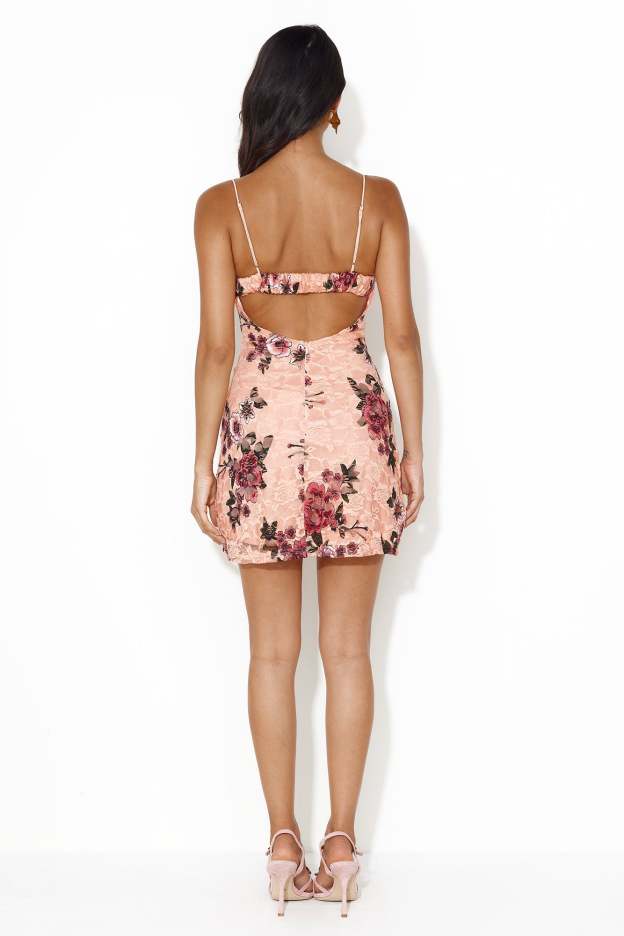 Brand New Vibe Lace Mini Dress Pink