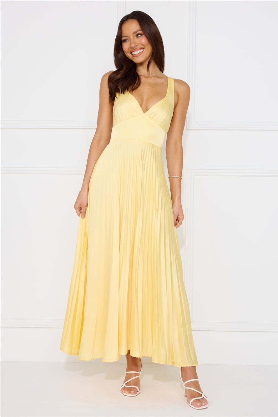 Dazzling Opulence Maxi Dress Lemon