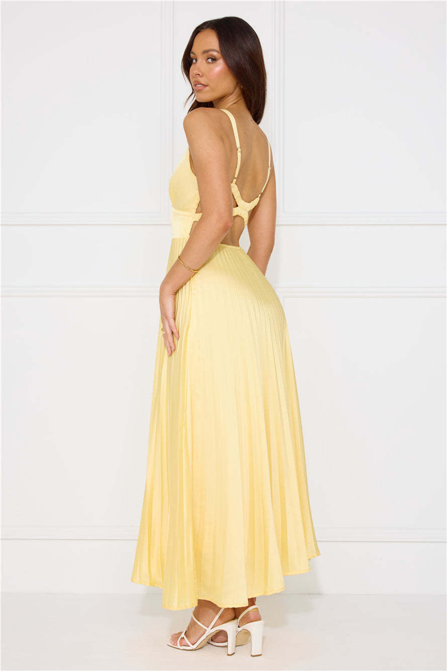 Dazzling Opulence Maxi Dress Lemon