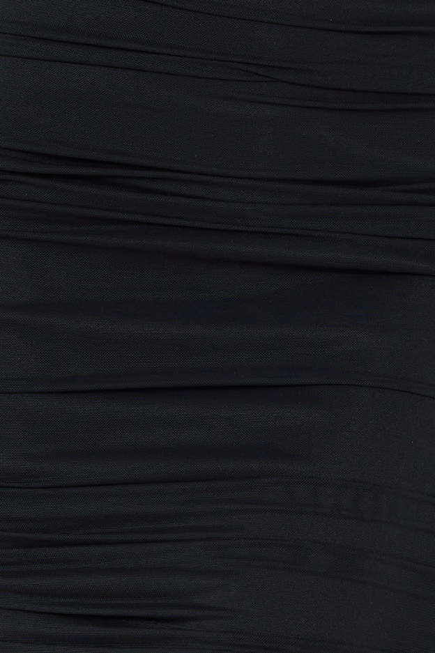 Awaken Desires Mesh Long Sleeve Midi Dress Black
