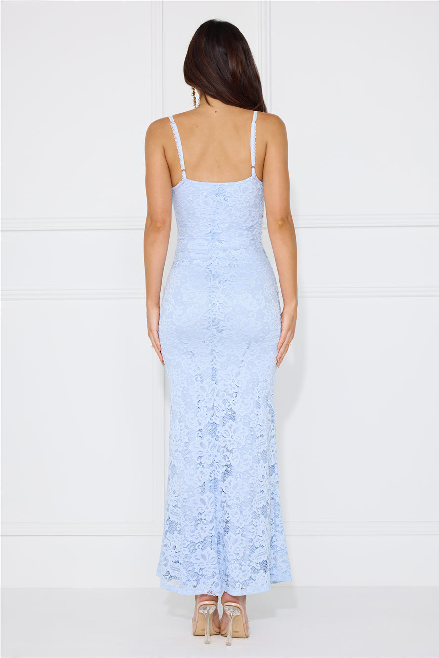Soft Sweet Lace Maxi Dress Blue