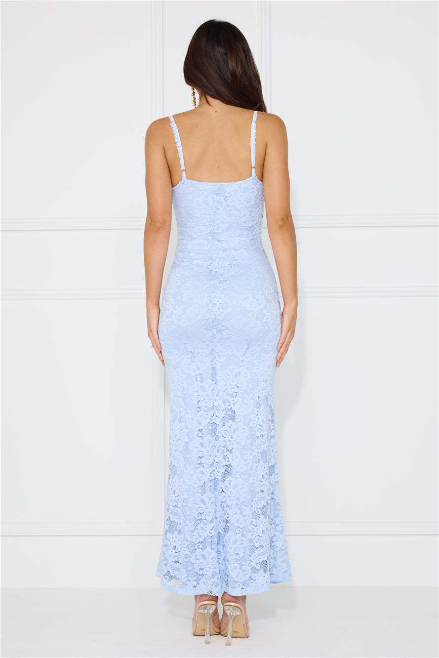 Soft Sweet Lace Maxi Dress Blue