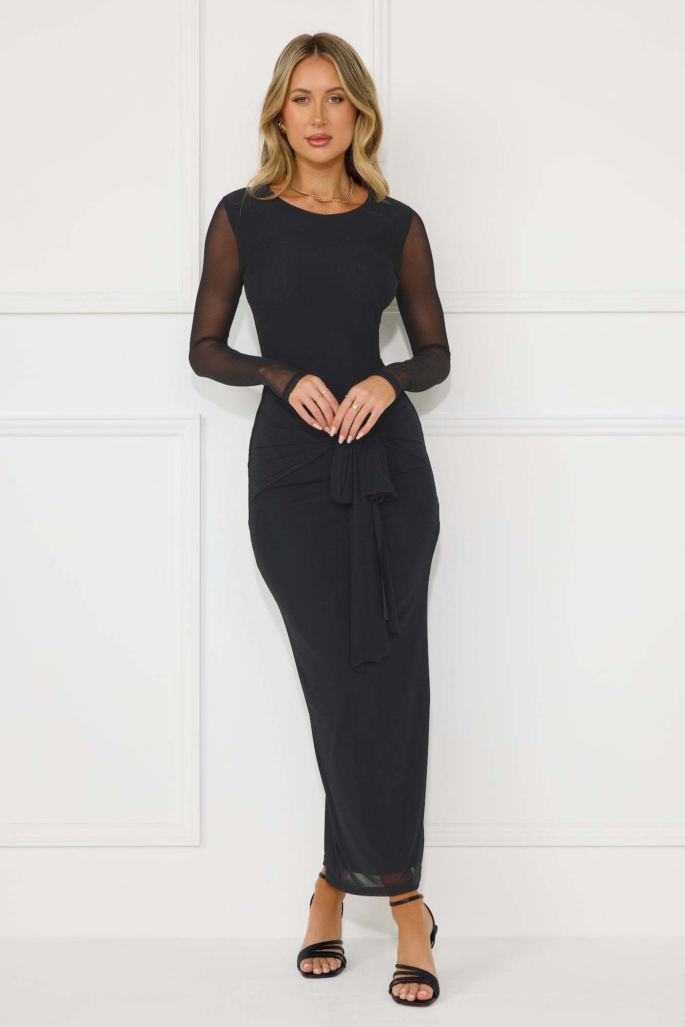 Brilliant Vibes Long Sleeve Maxi Dress Black