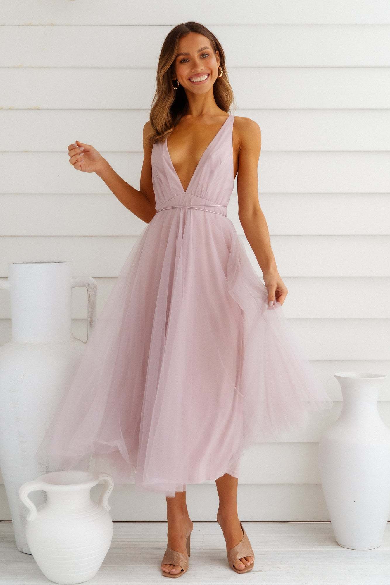 Summer Cinderella Midi Dress Lilac