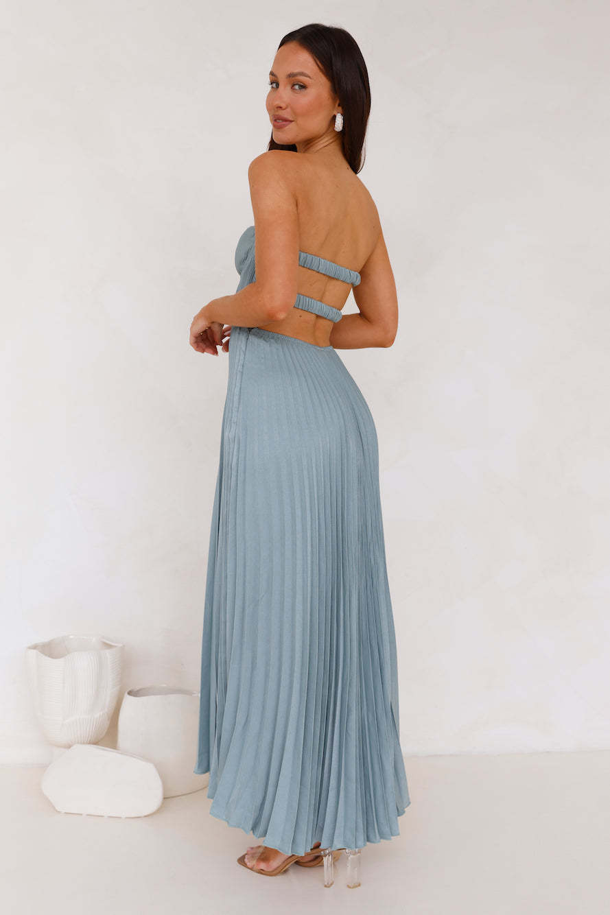 Sunflower Serenity Plisse Maxi Dress Sage