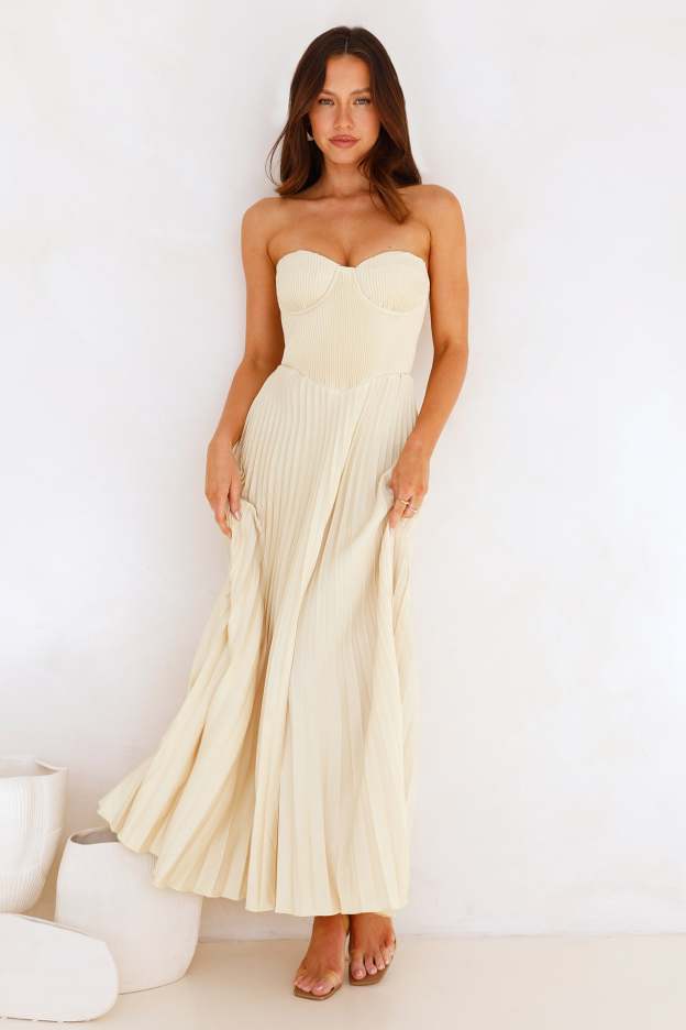 Sunflower Serenity Plisse Maxi Dress Yellow