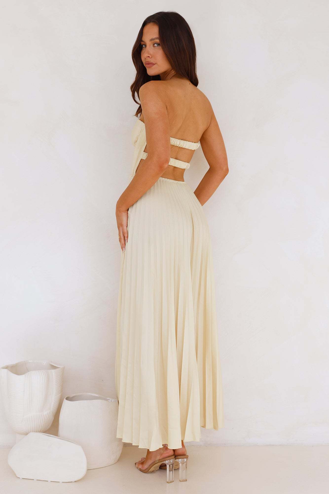 Sunflower Serenity Plisse Maxi Dress Yellow