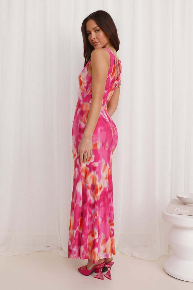 Cordelia Loves Mesh Maxi Dress Pink