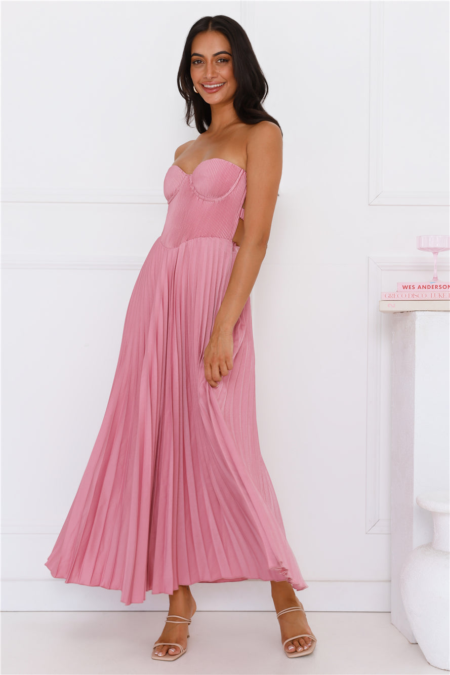 Sunflower Serenity Plisse Maxi Dress Plum