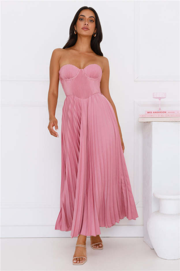 Sunflower Serenity Plisse Maxi Dress Plum