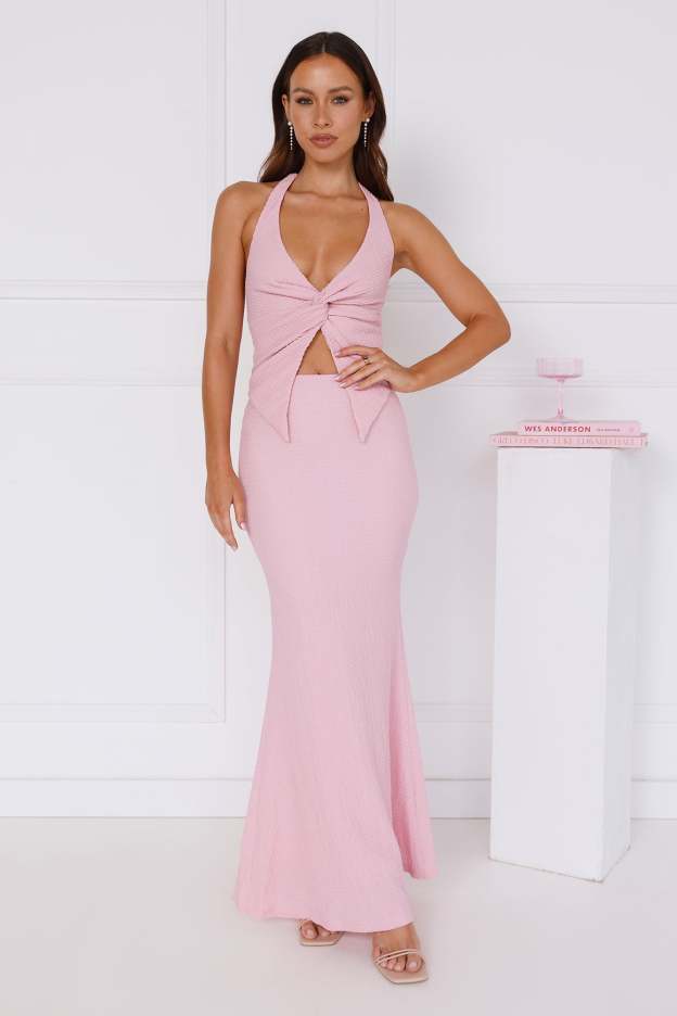 Coral Cove Maxi Skirt Pink