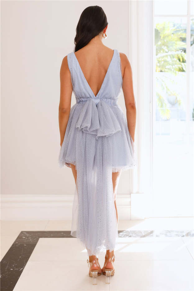 Bring The Bling Mesh Mini Dress Blue