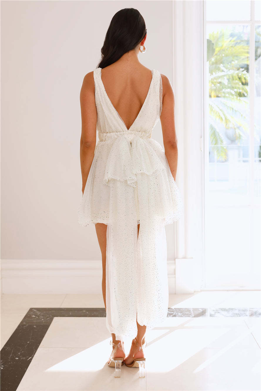 Bring The Bling Mesh Mini Dress Ivory