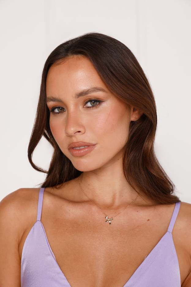 18k Gold Plated Gianna Bow Necklace Gold