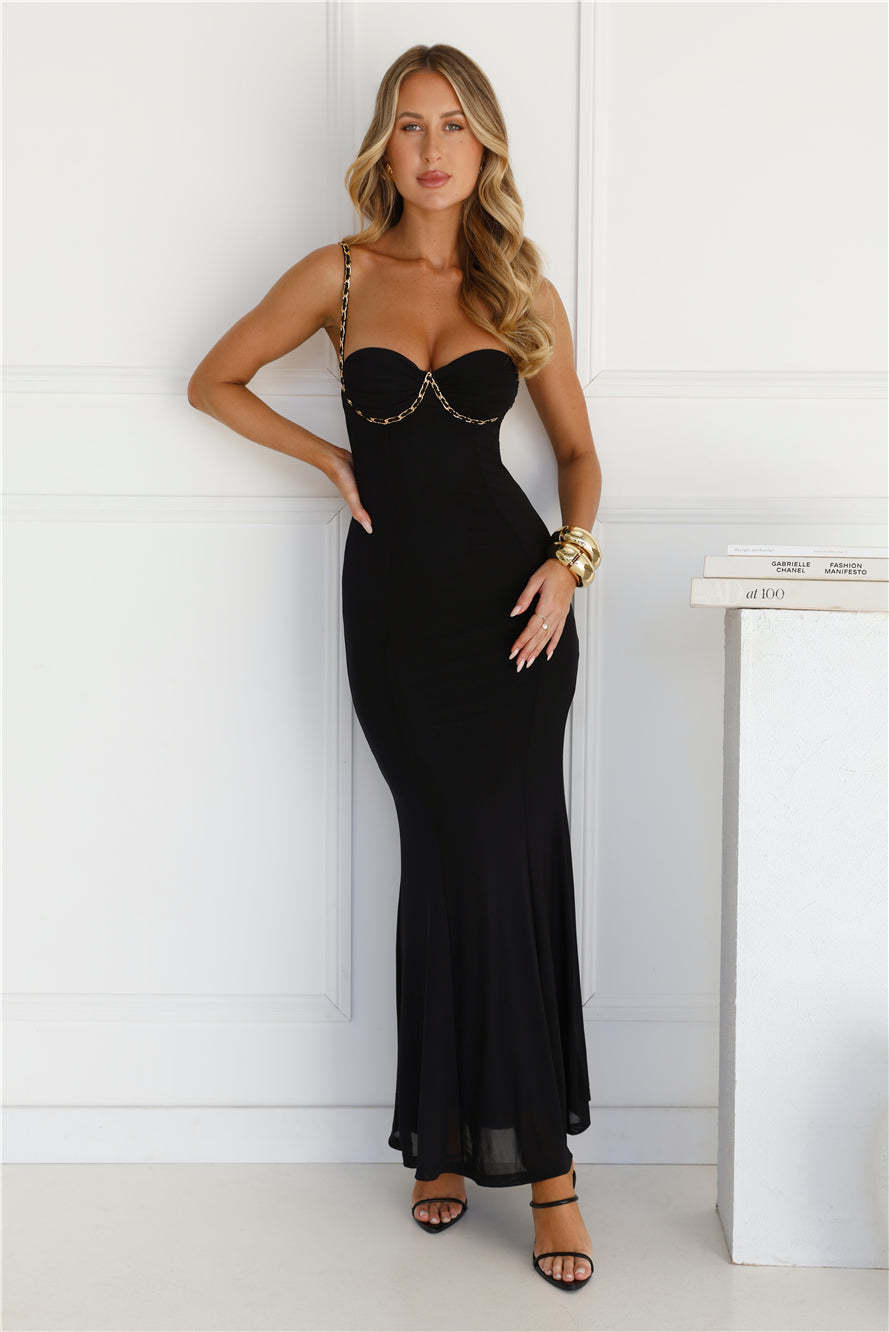 Luxury Lover Mesh Maxi Dress Black