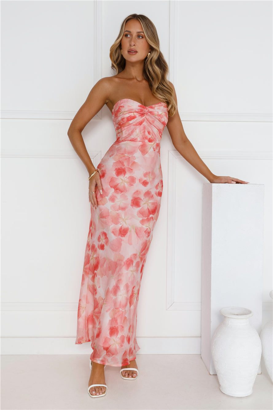Queen Of You Strapless Maxi Dress Pink