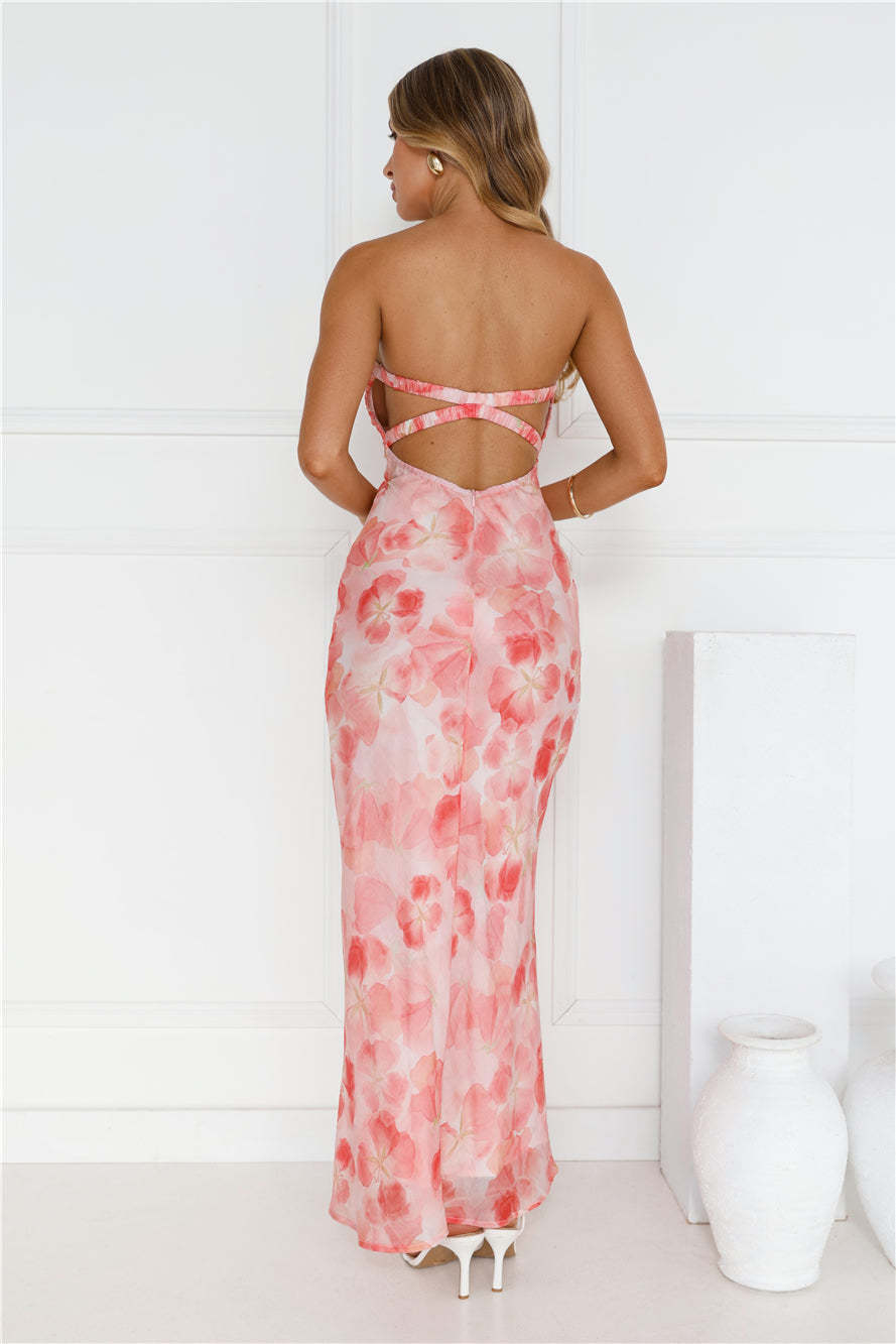 Queen Of You Strapless Maxi Dress Pink
