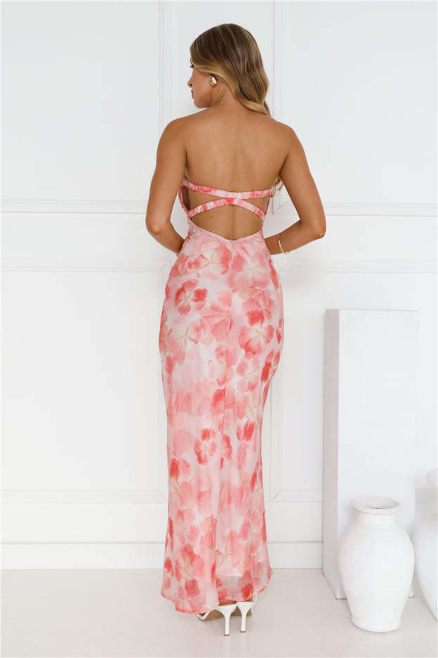Queen Of You Strapless Maxi Dress Pink