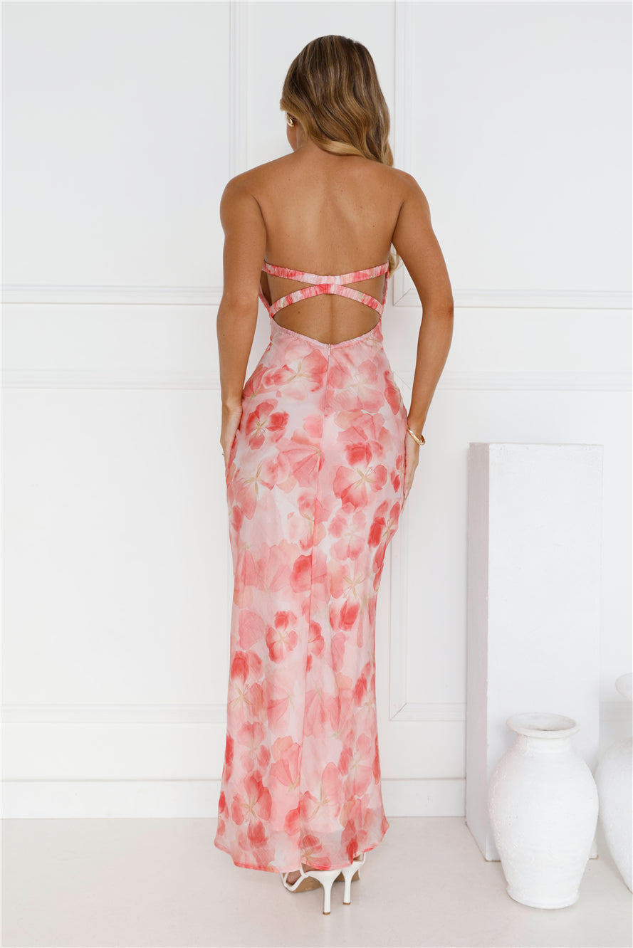 Queen Of You Strapless Maxi Dress Pink