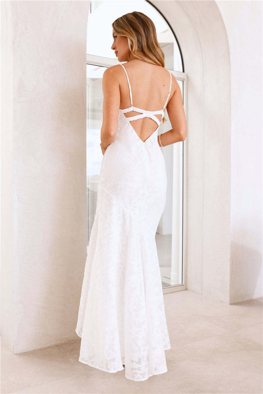 Country Charm Maxi Dress White