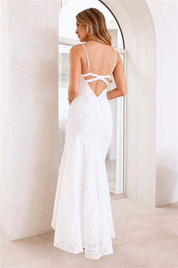 Country Charm Maxi Dress White