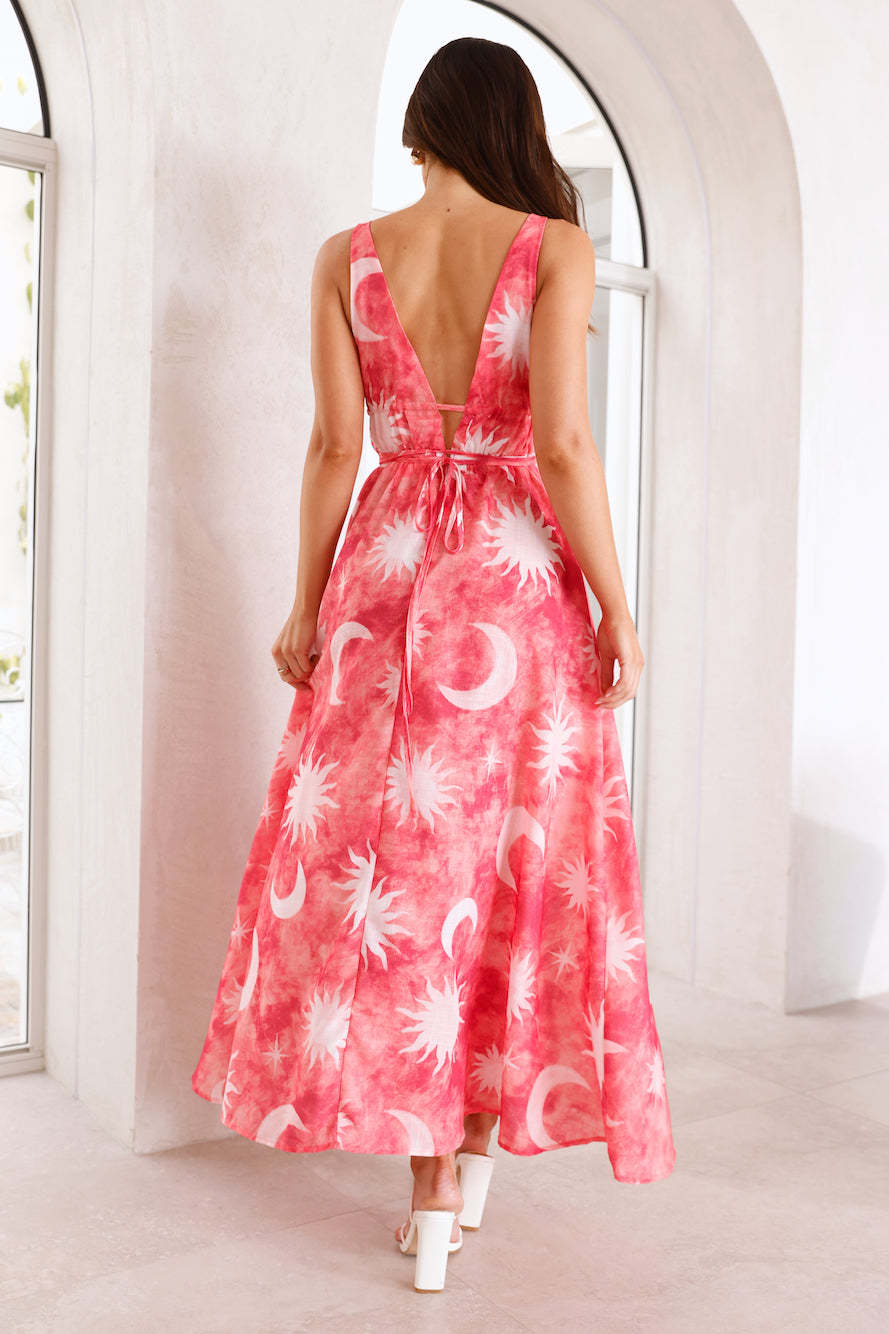 Blazing Sun Maxi Dress Coral