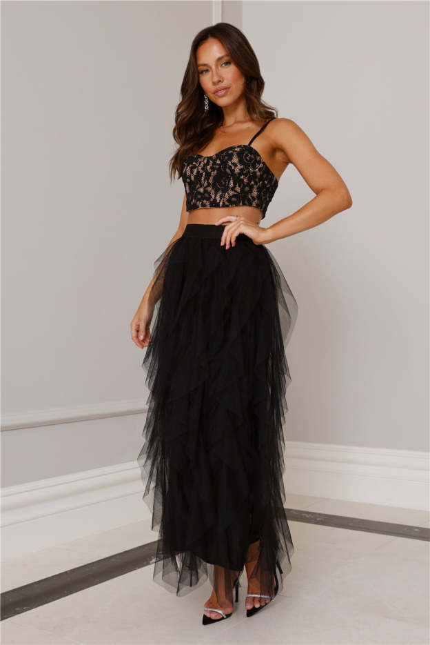 Dancer Lace Tulle Set Black