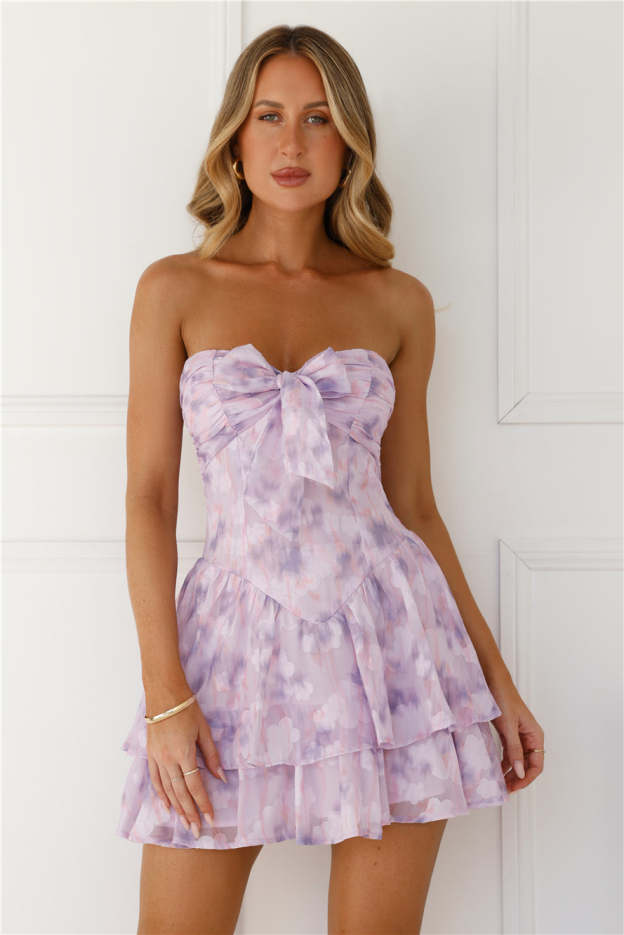 Lavender Haze Strapless Mini Dress Lilac