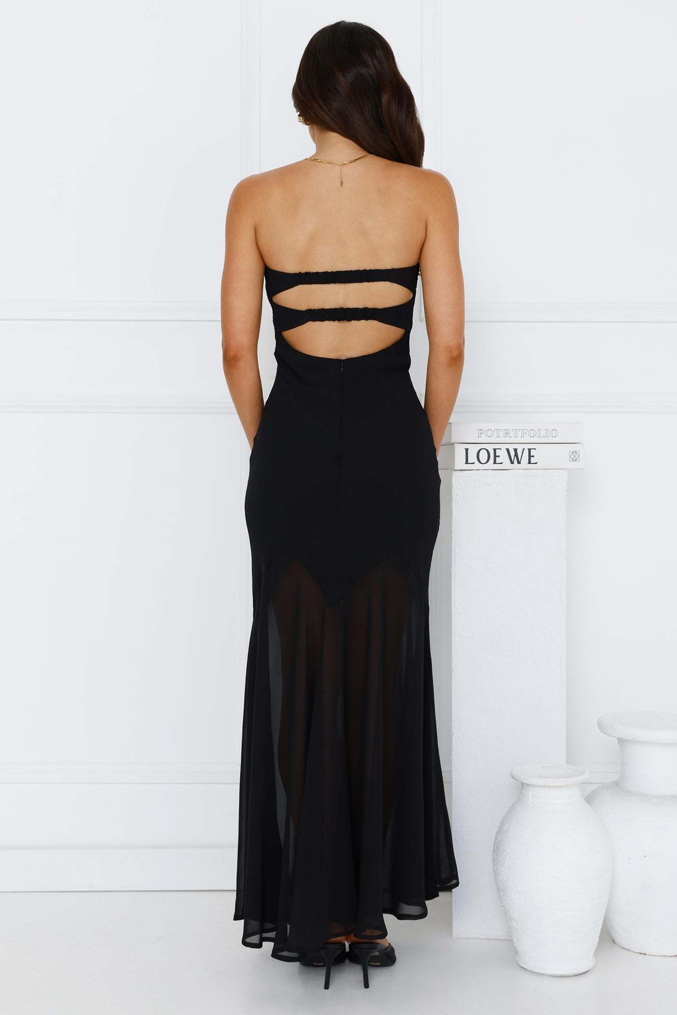 Luxe Leisure Strapless Maxi Dress Black