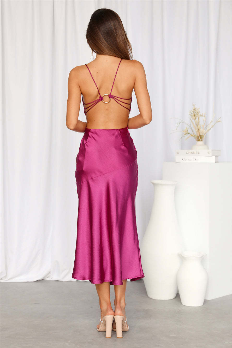 Purely Charmed Midi Dress Fuchsia