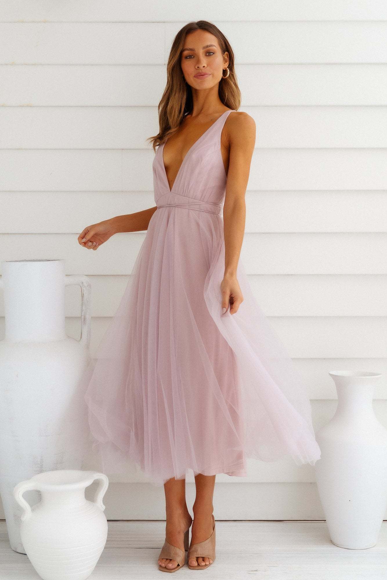 Summer Cinderella Midi Dress Lilac