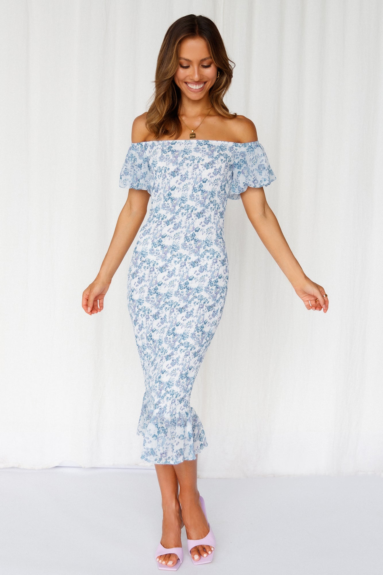 Blessings Midi Dress Blue
