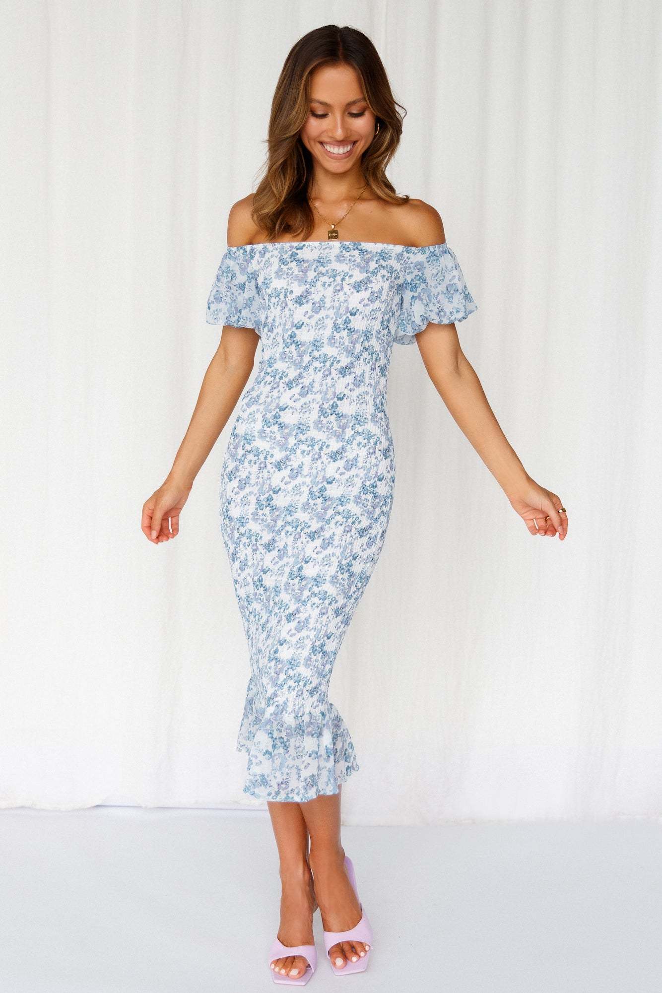 Blessings Midi Dress Blue