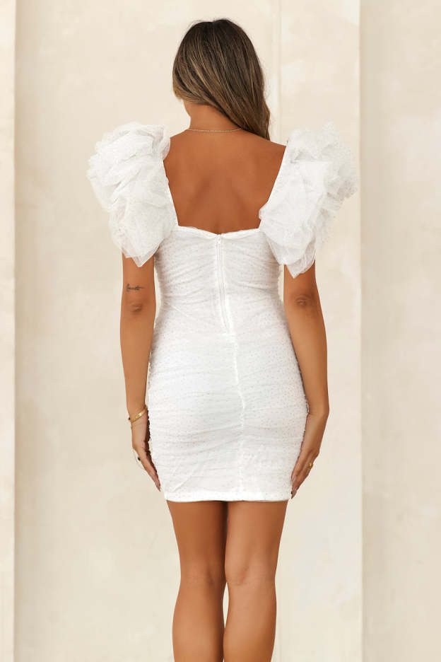 Calling Her Glam Mini Dress Ivory