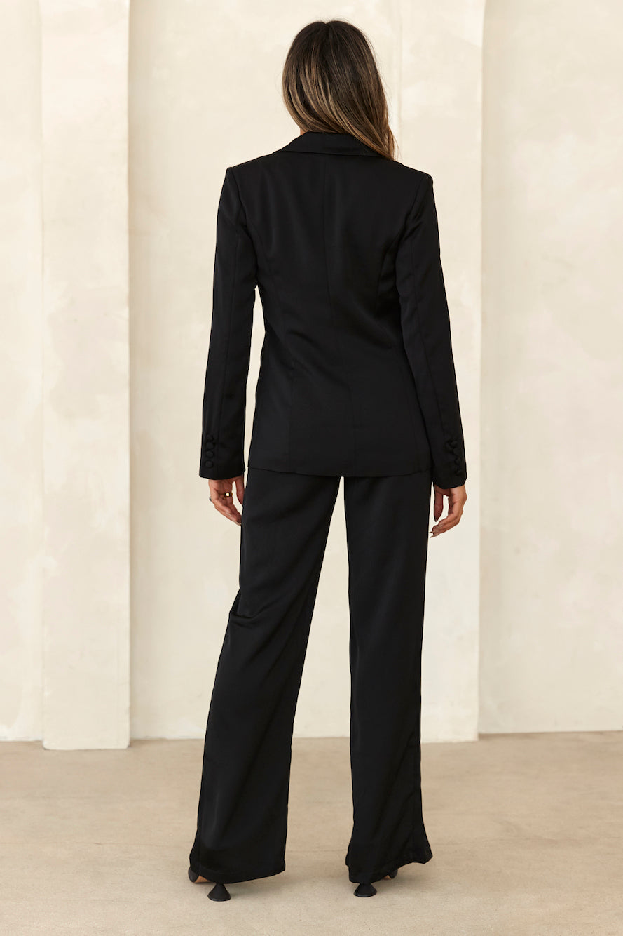 À La Mode Satin Pants Black