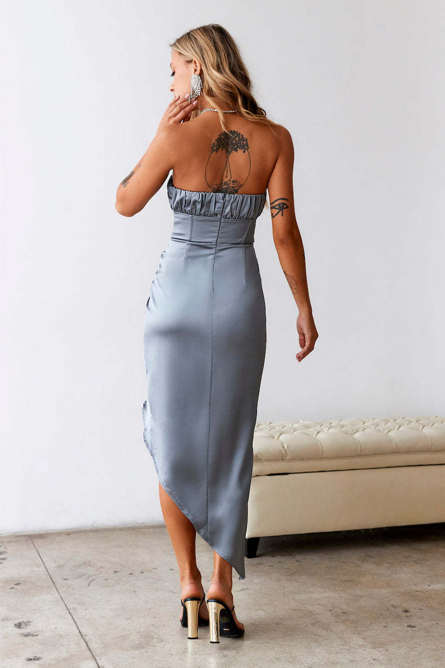 Impress Without Trying Midi Dress Grey
