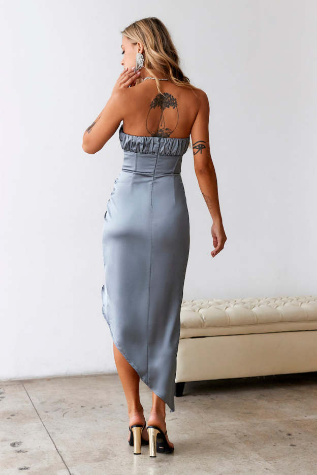 Impress Without Trying Midi Dress Grey