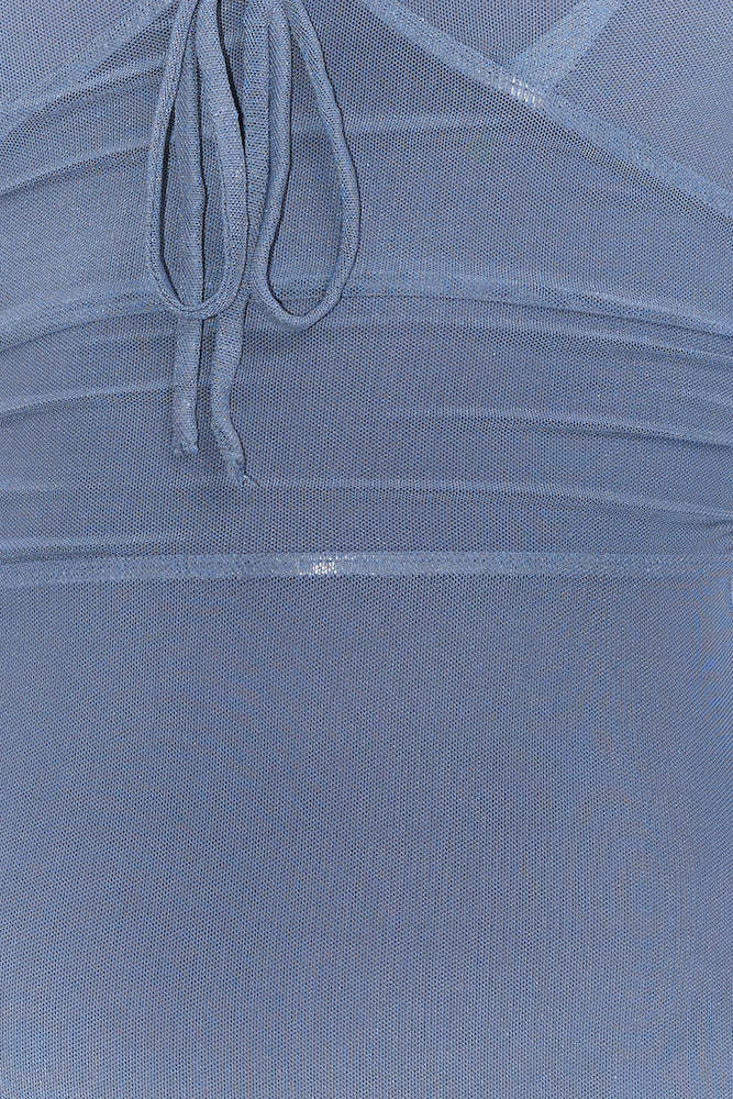 Dance To Me Mesh Mini Dress Charcoal
