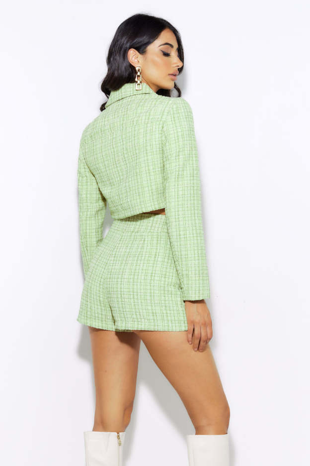 Classic Tweed Skort Green