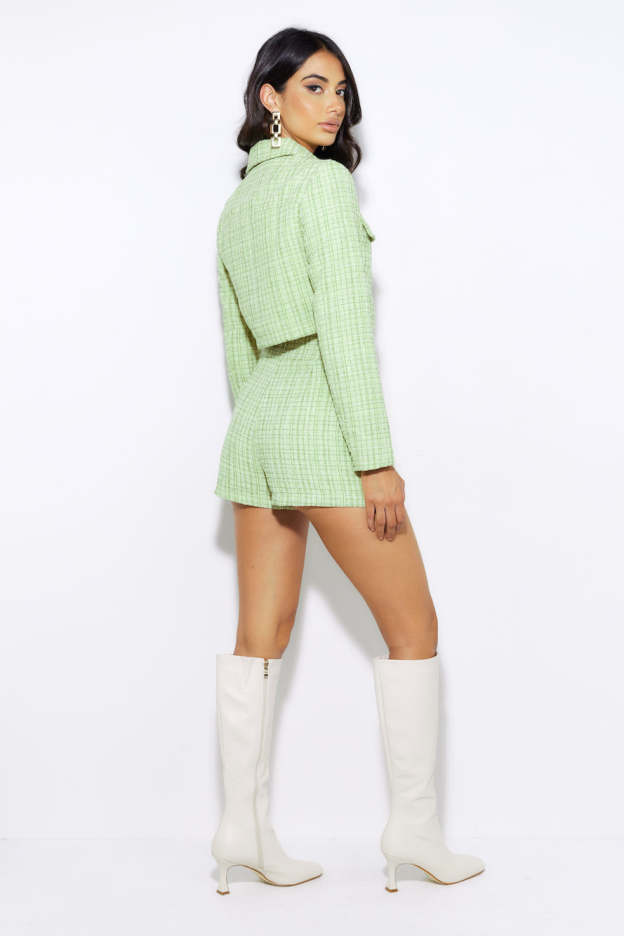 Classic Tweed Skort Green