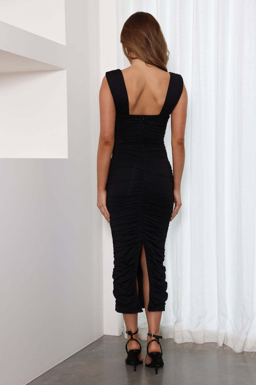 Bring On The Night Midi Dress Black