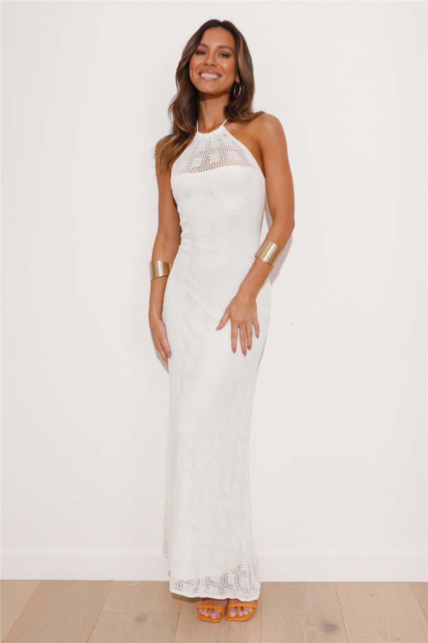 Coconuts For You Knit Maxi Dress White