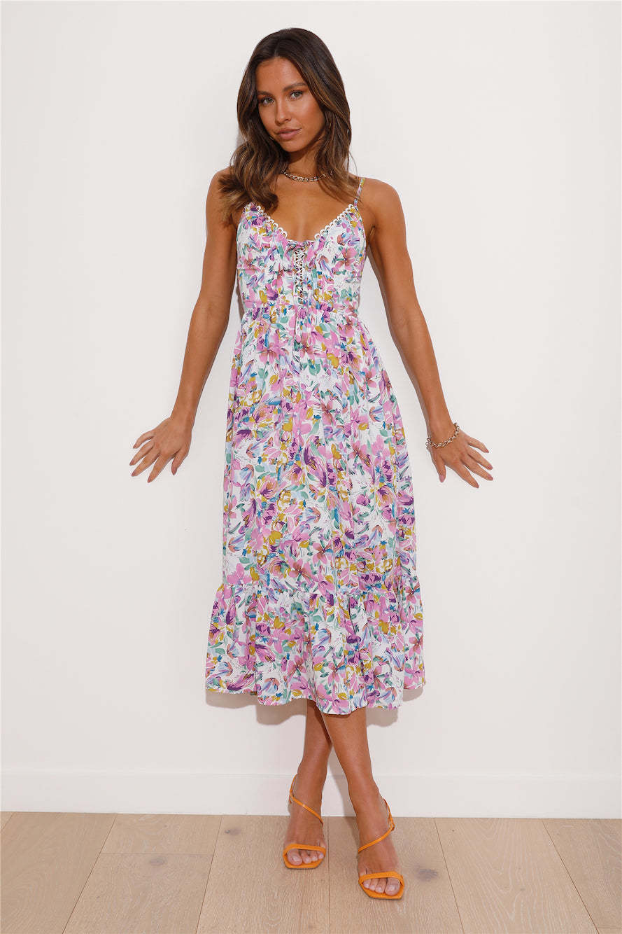 Blooming Scent Midi Dress White