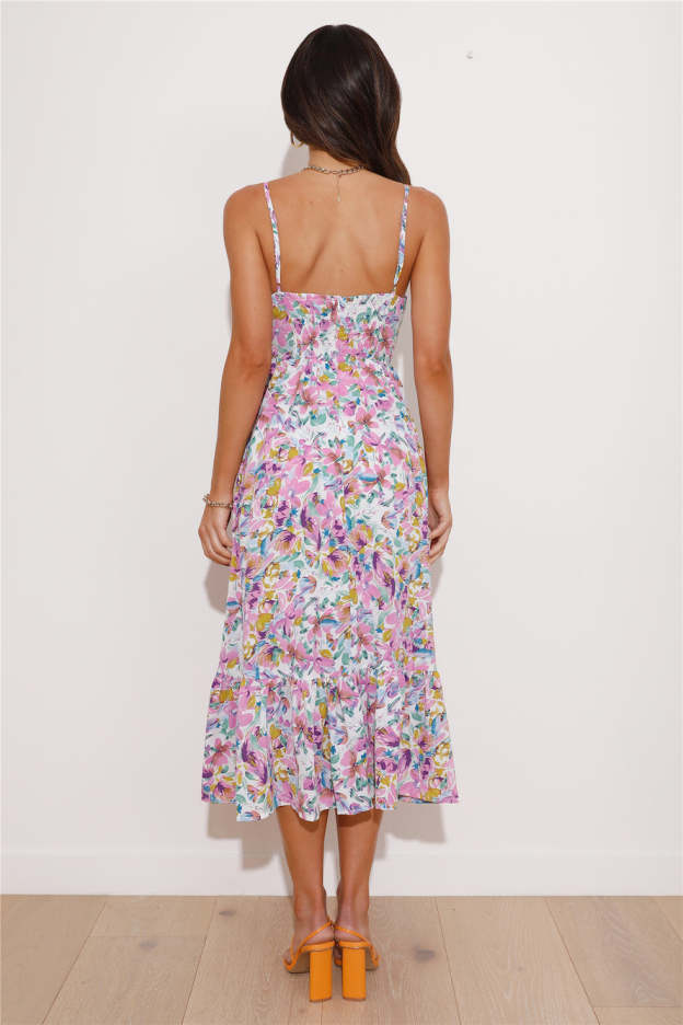Blooming Scent Midi Dress White