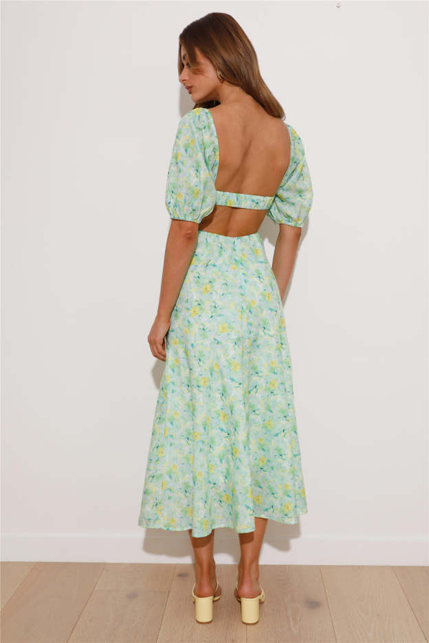 Brunch Day Midi Dress Green