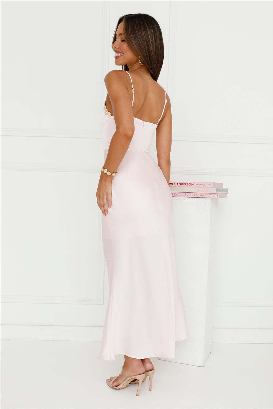 Daisy Friendship Satin Maxi Dress Pink
